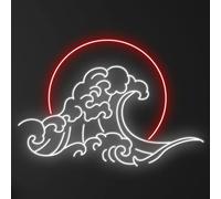 Ulalaza LED signe coucher de soleil enseignes au néon vagues Led maison mur lumières décoratives lever du soleil lampes de nuit montagnes décoration lumière USB luminosité réglable