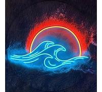 Ulalaza LED signe coucher de soleil enseignes au néon vagues Led maison mur lumières décoratives lever du soleil lampes de nuit montagnes décoration lumière USB luminosité réglable