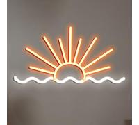 Ulalaza LED signe coucher de soleil enseignes au néon vagues Led maison mur lumières décoratives lever du soleil lampes de nuit montagnes décoration lumière USB luminosité réglable
