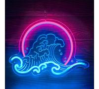 Ulalaza LED signe coucher de soleil enseignes au néon vagues Led maison mur lumières décoratives lever du soleil lampes de nuit montagnes décoration lumière USB luminosité réglable