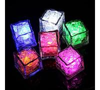 Ulalaza Lot de 12 Glaçon Lumineux LED, étanches à la Lueur Clignotante Multicolore dans Le Noir à LED allumant Le Cube de Glace pour la décoration de Mariage de vin de fête à Boire du Club de Bar