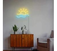 Ulalaza Lumières décoratives LED, Interface USB, montagnes, lever du soleil, coucher de soleil, enseignes au néon, décoration murale, Art de noël, luminosité réglable 40x38cm