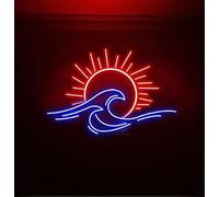 Ulalaza Lumières décoratives LED, Interface USB, montagnes, lever du soleil, coucher de soleil, enseignes au néon, décoration murale, Art de noël, luminosité réglable 40x38cm