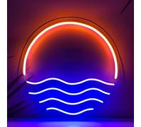 Ulalaza Lumières décoratives LED, Interface USB, montagnes, lever du soleil, coucher de soleil, enseignes au néon, décoration murale, Art de noël, luminosité réglable 38x38cm
