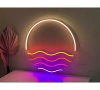 Ulalaza Lumières décoratives LED, Interface USB, montagnes, lever du soleil, coucher de soleil, enseignes au néon, décoration murale, Art de noël, luminosité réglable 38x38cm