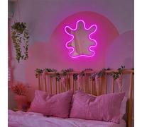 Ulalaza Miroir Acrylique LED néon en Forme de cœur/Chat/Lettre/ondulé, Miroir de sorcière, décoration Murale décoration de la Chambre à Coucher, de la Maison, du Studio, du dortoir, du Mariage