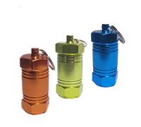 Ulalaza Pilulier étanche en aluminium avec porte-clés, 1 compartiment, joint pour bouteille de médicament, premiers secours