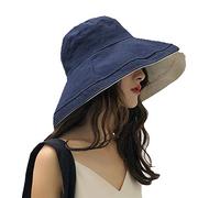 Ulalaza Pliable Packable Ajustable Sun Bucket UV Wide Brim Summer Hat Women Beach Safari Randonnée Voyage Bonnie