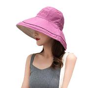 Ulalaza Pliable Packable Ajustable Sun Bucket UV Wide Brim Summer Hat Women Beach Safari Randonnée Voyage Bonnie