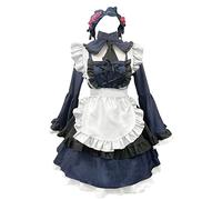 Ulalaza Robe de princesse gothique pour poupée, tablier en dentelle, poches, volants rétro, avec coiffe, costume de femme de chambre