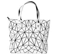 Ulalaza Treillis géométrique Lumineux Portefeuille Chaîne Crossbody Pochette Portefeuilles Sacs à Main Holographique pour Femmes, 4 à 3, Taille unique