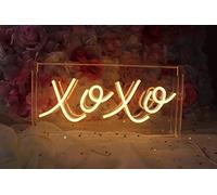 Ulalaza XOXO Boîte lumineuse LED néon avec USB 30 * 15 * 4,3cm