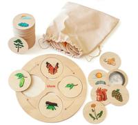 Ulanik Cycle de vie, jeux de société en bois pour enfants de 4, 5, 6, 7, 8 ans, jeux éducatifs à partir de 3 ans, jeux préscolaires, jeux en bois pour tout-petits - 52 pièces