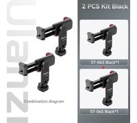ULANZI 360 Flexible téléphone trépied support de montage pince avec chaussure froide pour iPhone Samsung DSLR caméra surveillance - Type 2PCS ST-06S Black