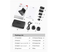 Ulanzi A100 Microphone sans fil micro Lavalier pour iPhone 16 15 Pro (Max) caméra enregistrement sonore surveillance en temps réel mise à niveau J12 (A100)