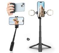 Ulanzi JJ02 Mini trépied pour téléphone portable avec support pliable et extensible 4 sections Support griffe 360° Rotation à 360° Télécommande pour iPhone Smartphone