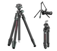 ULANZI JJ05 GlideGo 184cm Trépied Appareil Photo en Carbone avec Rotule Panoramique à 360° et axe Central Rotatif et Pliable, Trépied Caméra avec Plaque de Libération Rapide Uka pour DSLR, Max. 18 kg