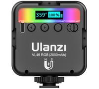 Ulanzi-Lampe vidéo LED RVB VL49,document complet,2500K-9000K,800,mini remplissage magnétique,3 sabots froids,2000mAh,lampe pour appareil photo de type C - Type VL49 RGB black