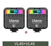 Ulanzi-Lampe vidéo LED RVB VL49,document complet,2500K-9000K,800,mini remplissage magnétique,3 sabots froids,2000mAh,lampe pour appareil photo de type C - Type 2PCS VL49