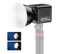 ULANZI Lumière vidéo COB 40 W - Bicolore 2500-6500 K - Lampe vidéo LED avec batterie intégrée de 3400 mAh - CRI 95+/TLCI 96+ - Lumière de streaming avec 8 effets de lumière et mini support Bowens -