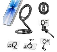 ULANZI MA02 Support Magnétique Double Face, Adaptateur en Aluminium Pliable pour Ttrépied avec Filetage 1/4", Accessoire pour Tripod Compatible avec MagSafe iPhone 17 16 15 14 13 12 Sumsung