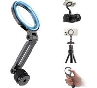 ULANZI MA07 MagLock Support Magnétique Trépied pour Téléphone avec Griffe 1/4" pour Smartphone, Adaptateur Aluminium à Angle Réglable et Pliable pour Magsafe/iPhone/Android/Appareil Photo/Lumière