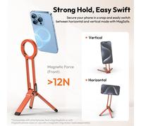 Ulanzi MA30 mini trépied magnétique pour smartphone avec mousqueton orange
