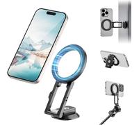ULANZI MA50 Support magnétique de téléphone pour Magsafe, trépied magnétique réglable en aluminium avec trou de vis de 6,35 mm pour perches à selfie, bras magique, compatible avec iPhone 17/16/15/14