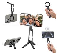 ULANZI MA60 Trépied Magnétique, 3-in-1 Aluminium Mini Selfie Stick Pliable, Force Magnétique 14N, Support de Téléphone Portable, Pocket Tripod Compatible iPhone 17 16 15 14 13 12 Magsafe Sumsung Noir