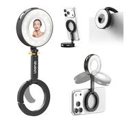 ULANZI ML05 Magnetic Selfie Light pour iPhone, Lumiere Telephone Selfie, Lampe Selfie magnétique Double avec Miroir, 9000K IRC ≥ 97, idéal pour Les Voyages, Les Vlogs, Les Photos et Les vidéos