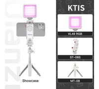 Ulanzi MT-08 Blanc SLR Caméra Smartphone Vlog Trépied Mini Portable Trépied avec Cold Shoe Support de Téléphone pour iPhone Android - Type KITS