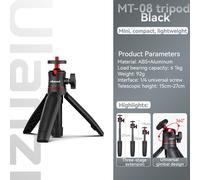 Ulanzi MT-08 Mini Smartphone DSLR Trépied pour Sony ZV1 IL M50 Cold Shoe Trépied Mount pour LED Microphone Vlog Trépied Kit - Type Black