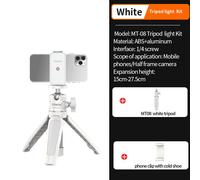 Ulanzi MT-08 Mini Smartphone DSLR Trépied pour Sony ZV1 IL M50 Cold Shoe Trépied Mount pour LED Microphone Vlog Trépied Kit - Type White and Clamp