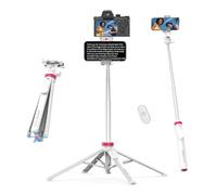 ULANZI MT-44 B Trépied Quadruple Double Support à Ouverture Automatique, Perche à Selfie 150cm avec Télécommande, Rotule 360°, Filetage 1/4", Compatible avec iPhone Samsung Caméra DSLR