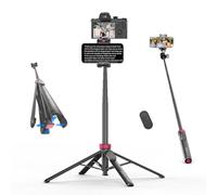 ULANZI MT-44 B Trépied Quadruple Double Support à Ouverture Automatique, Perche à Selfie 150cm avec Télécommande, Rotule 360°, Filetage 1/4", Compatible avec iPhone Samsung Caméra DSLR