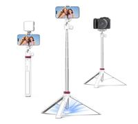 ULANZI MT-44 Trépied Extensible pour Téléphone, Perche à Selfie 150 cm, Support Vlog 2 en 1, Tête Sphérique 360° pour Appareil Photo d'Action
