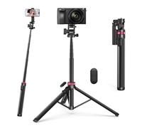 ULANZI MT-78 185 cm Perch a Selfie Bluetooth, 3-en-1 Trépied Extensible pour Appareil Photo et Téléphone Portable avec Tête Sphérique à 360° Clip de Smartphone pour Sony Canon iPhone Sumsung Huawei