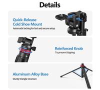 Ulanzi MT-78 perche à selfie trépied double support 185cm avec support téléphone et plaque quick-release