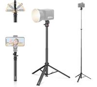 ULANZI MT-80 Trépied télescopique en Aluminium, Support d'éclairage Portable de 213 cm, rotule 360° avec Trous de Montage renforcés, trépied pour téléphones Portables, Lampes vidéo et Smartphones