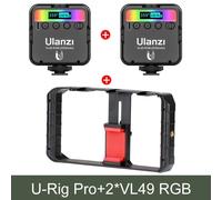 Ulanzi Plateforme de Vidéo pour Smartphone U Rig Pro,Étui de Tournage de Film,Stabilisateur de Vidéogramme,Trépied de Montage à la Main,Support pour Téléphone iPhone et - Type U-Rig 2 VL49 RGB