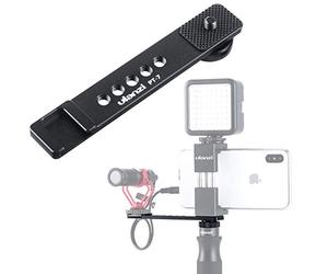Ulanzi PT-7 Extension de griffe de flash Cold Shoe Rail d'extension en aluminium 12,5 cm avec filetage 1/4" pour microphone, lumière LED sur appareil photo, trépied