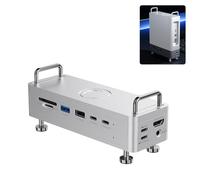 ULANZI QT03 Support pour Mac Mini M4/M4 Pro, Hub USB-C, 10 en 1 Station d'accueil avec Boîtier SSD, USB 4 40 Gbit/s, Compatible M.2, Carte SD/TF 4.0 8 to, HDMI 4K60 Hz, Boîtier SSD Port PD, USB A/C