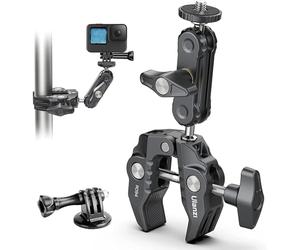 ULANZI R094 Super Pince Crabe avec Double rotule 360°, Bras Magique avec Filetage 1/4"-20 et 3/8"-16, Fixation pour caméras, éclairages vidéo LED et systèmes de stabilisation (Ronin-M/MX, MOVI)
