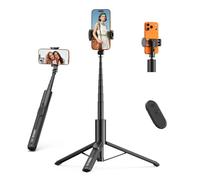 ULANZI SK27 Trépied Smartphone 154cm, 2 en 1 Perche à Selfie Extensible avec Télécommande sans Fil 10m - Support Téléphone Caché, 200° Inclinaison, Pieds Élargis, 379g, pour iPhone/Samsung/Android