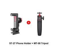 Ulanzi ST-27 Pince de support de téléphone en métal avec chaussure froide Arca 360 ° Clip de montage sur trépied rotatif pour photographie TikTok Vlog - Type ST-27 with MT-08
