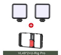 Ulanzi-Support de montage sur trépied pour smartphone,U-Rig Pro,étui de réalisation de films,déterminer la poignée du stabilisateur vidéo du téléphone,3 supports de - Type Update Version LED