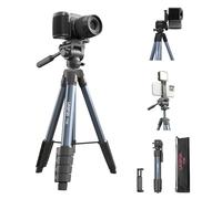 ULANZI Trépied Appareil Photo pour Smartphone 155CM, Trépied Caméra en Alliage Aluminium Léger avec Clip pour Téléphone Compatible Canon Nikon Sony iPhone Samsung(Poids 0,95KG, Charge Maximale 8KG)