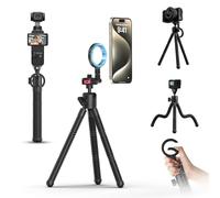 ULANZI Trépied Octopus Magnétique Flexible, Mini Perche à Selfie, Support de Téléphone et DSLR Pliable avec Filetage 1/4", Compatible avec iPhone 16 15 14 13 12, Les Appareils Pphoto, MagSafe