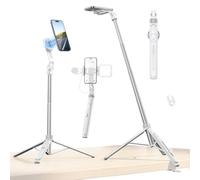 ULANZI Trepied Smartphone 145cm, Magnétique Perche a Selfie avec Télécommande, Téléphone Vlog avec Clip de téléphone 2 en 1, 2 Supports de Griffe Froide, trépied Compatible pour iPhone/Samsung (Gris)