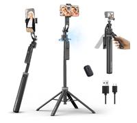 Ulanzi TT23 Trépied avec Suivi Automatique du Visage pour Smartphone, 165cm Perche à Selfie pour téléphone, trépied Rotatif à 360° avec télécommande Bluetooth et contrôle gestuel pour caméra d'action